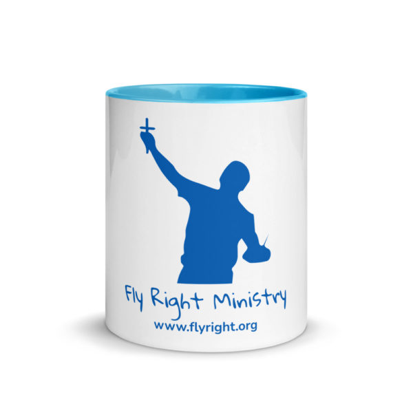 white ceramic mug with color inside blue 11oz front 60cadfad985b4